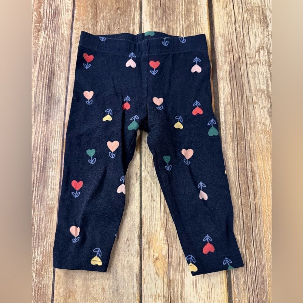 Kids Heart Patterned Capri Leggings